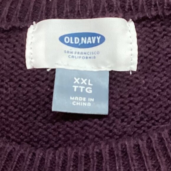 Old Navy Purple Geometric Knit Sweater Women's size XXL - Picture 5 of 6